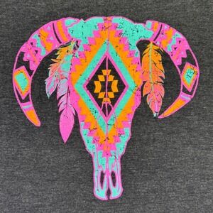 Crazy Train Women's Western Tank Top Size XL Aztec Skull Graphic